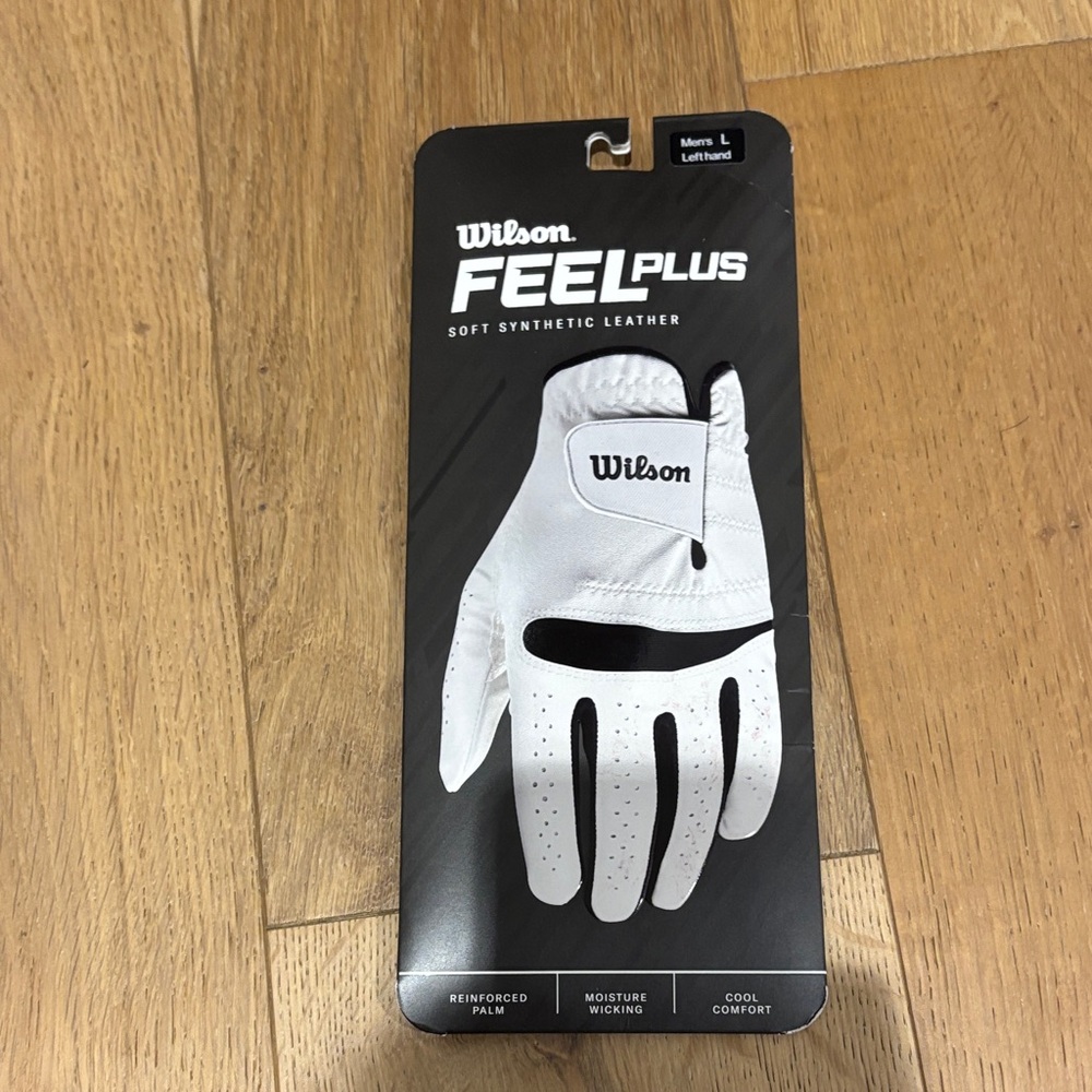 Wilson Feel Plus Soft Leather Golf Glove - White